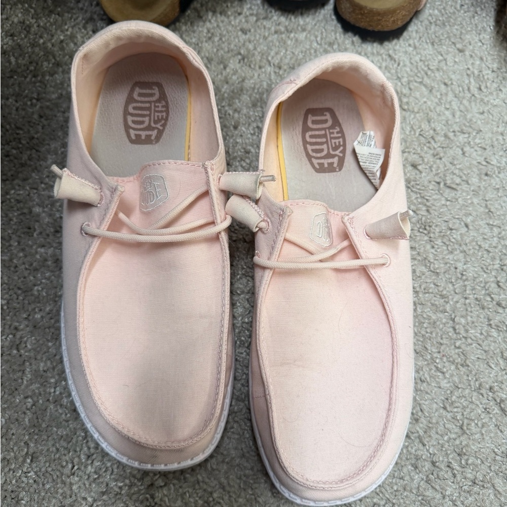 Hey Dude Light Pink Canvas Shoes